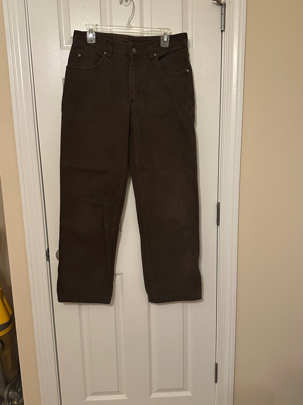 Classic Dark Brown Straight-Leg Pants